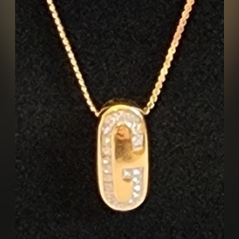 Givenchy Gold Plated Initial Pendant Necklace - image 2